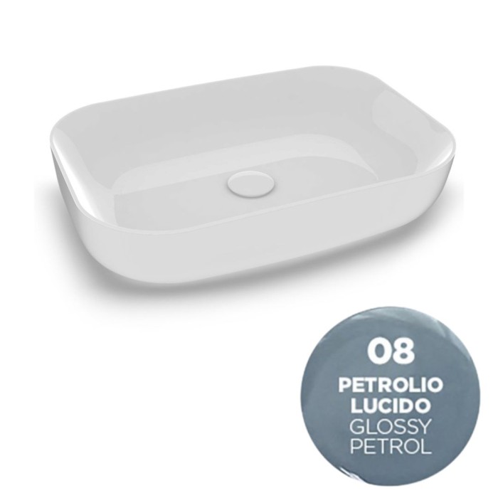 Накладная раковина, 60x42xh14 см, Olympia ceramica Metamorfosi, нефть глянцевый арт. MET4260008