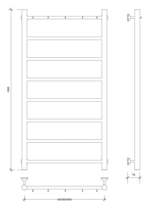 Полотенцесушитель водяной 100x50 Триада 1 К (хром) Secado арт. 4603759403748
