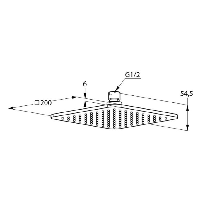 Верхний душ, квадратный, плоский, мм, a-qa Kludi, хром - 6452005-00