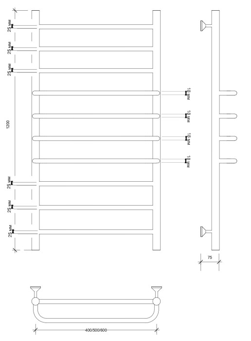 Полотенцесушитель водяной 120x60 Триест (хром) Secado арт. 4673739246580