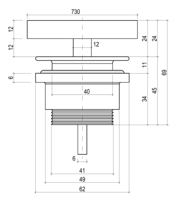 Донный клапан для раковины фиксированный, матовый, Salini арт. 16632RM