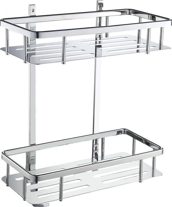 Полка для ванной 2-х ярусная, Wonzon &amp; Woghand, WW-4141 цвет: хром