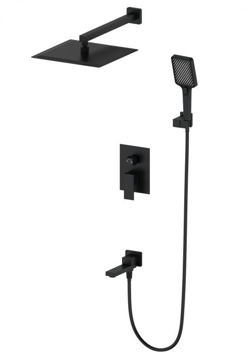 Душевая система встраиваемая, Wonzon &amp; Woghand Cube, WW-88939016-MB цвет: черный