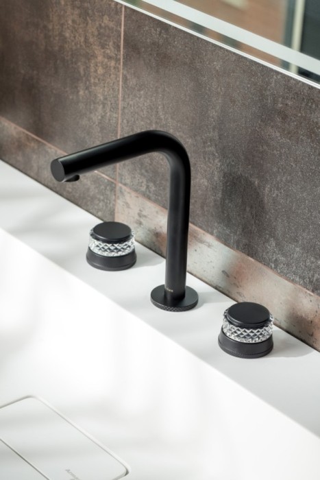 Смеситель на столешницу на 3 отв. Black, Boheme Aura - 152-B-A