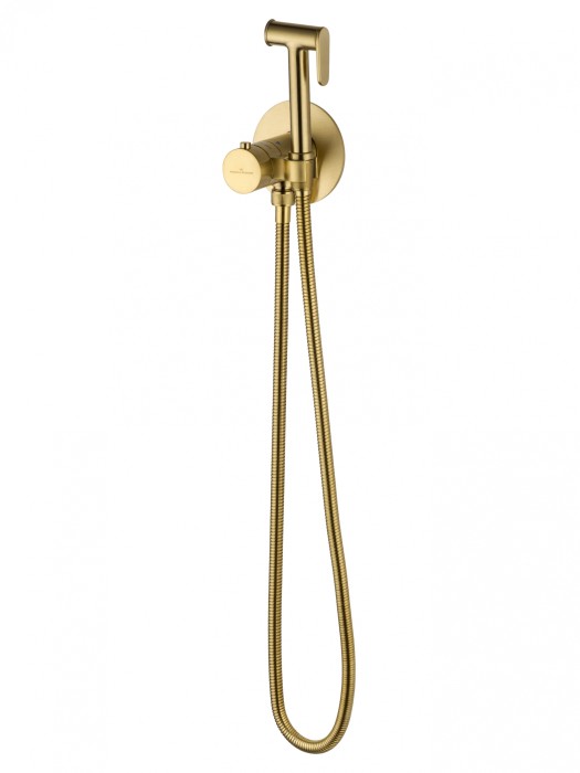 Смеситель с гигиеническим душем и термостатом встраиваемый, Wonzon &amp; Woghand, WW-88829909-BG цвет: золото