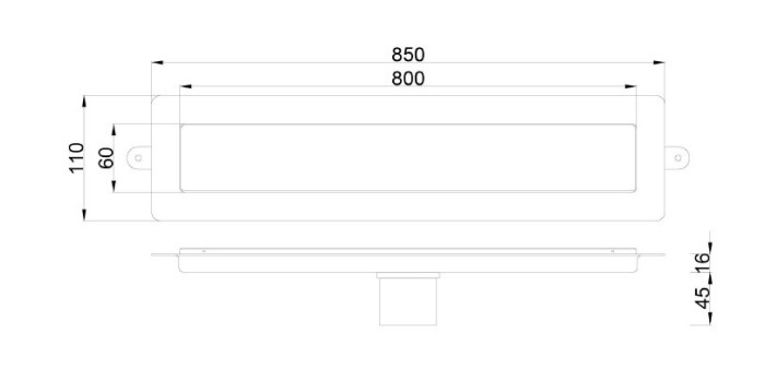Душевой лоток 80см, нерж.Сталь chrome, Boheme - 982-80-CR