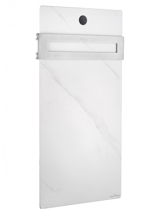 Полотенцесушитель электрический с каменной плитой Белый мрамор, Wonzon &amp; Woghand Stuttgart, WW-A501-BR цвет: никель