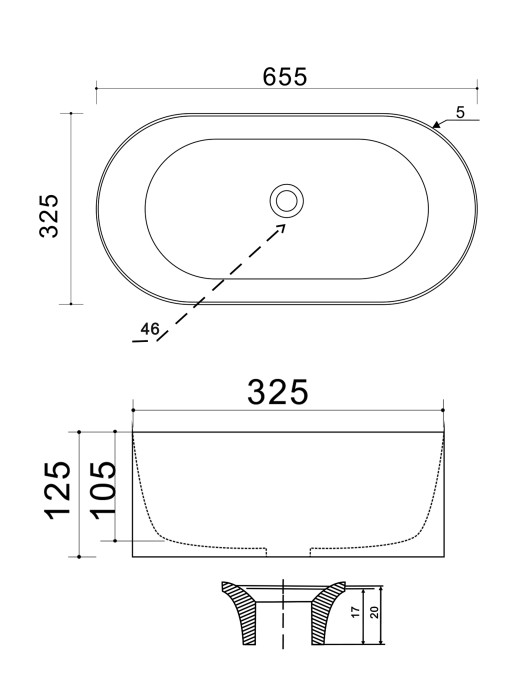 Накладная раковина овальная, Wonzon & Woghand Ontario, WW-RN41363-MW цвет: белый