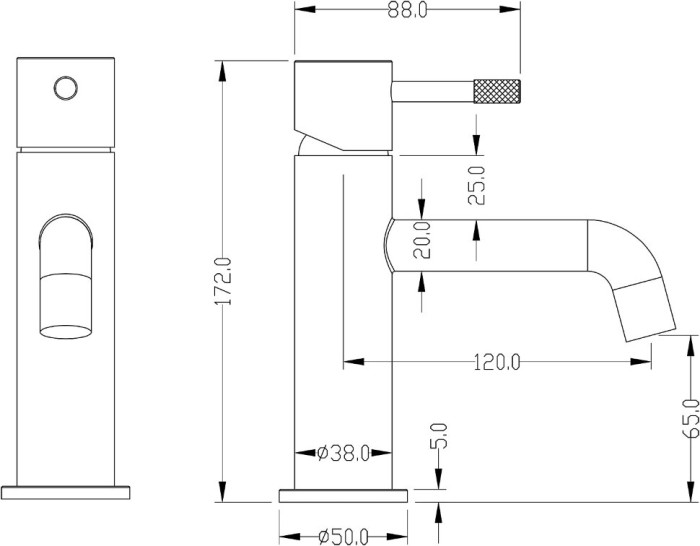 Смеситель для раковины, черный, Uno Boheme 461-BG