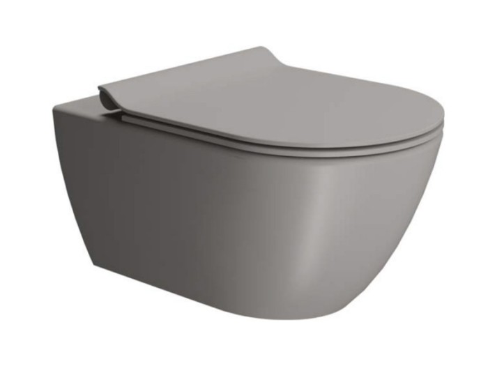 Подвесной унитаз 36х55 см, swirlflush, цвет tortora matt, dualglaze, без крепежа в комплекте, безободковый, без сиденья, GSI Color-elements арт. 881505