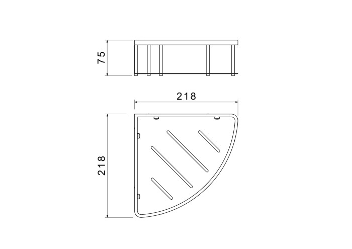 Угловая полка, Aquatek, хром арт. AQ4926CR