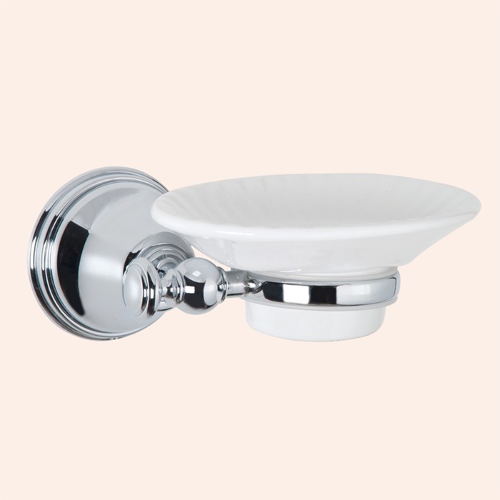 Подвесная мыльница, керамическая белая, Harmony хром, Tiffany World - TWHA106cr