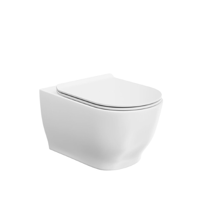 Унитаз подвесной, безободковый с крепежом, Modula Kerama Marazzi, белый - MO.wc.02