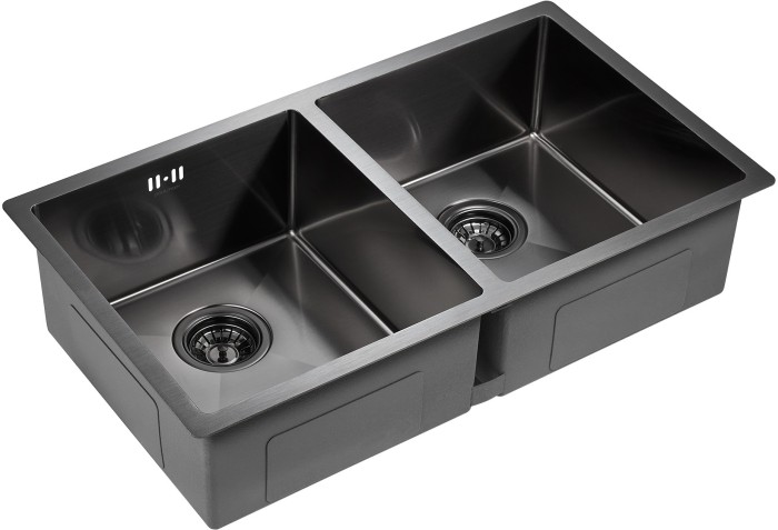 Мойка для кухни нержавеющая 780х440мм Paulmark TWIN, вороненая сталь - PM237844-GM