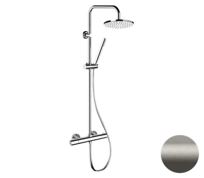 Душевая система термостатическая никель матовый, Remer Elegance, внешнего монтажа EQ32X7MMM20NPO