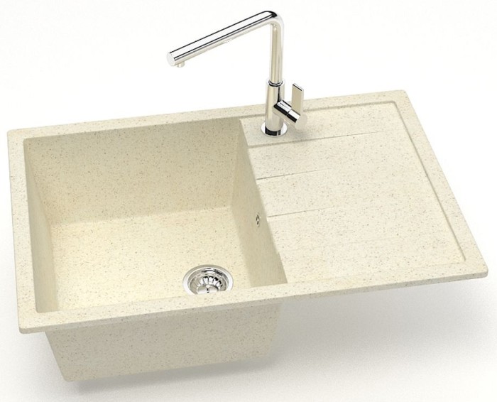 Кухонная мойка Vision 750x505x218 искусственный мрамор, бежевый, Azario Vision - CS00078338