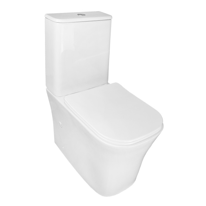 Унитаз-компакт 385х630х820 напольный, безободковый, с быстросъемным сиденьем микролифт, Azario ANTEO SQUARE арт. AZ-1218A