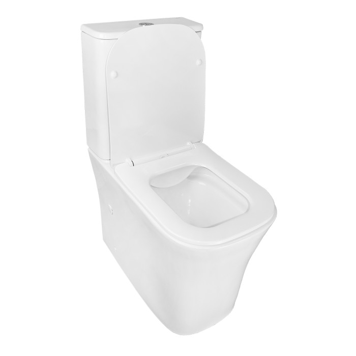 Унитаз-компакт 385х630х820 напольный, безободковый, с быстросъемным сиденьем микролифт, Azario ANTEO SQUARE арт. AZ-1218A