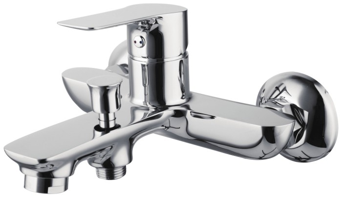 Смеситель для ванны с ручным душем, керамический картридж, хром, Azario AVILLA арт. AZ-SU23394C
