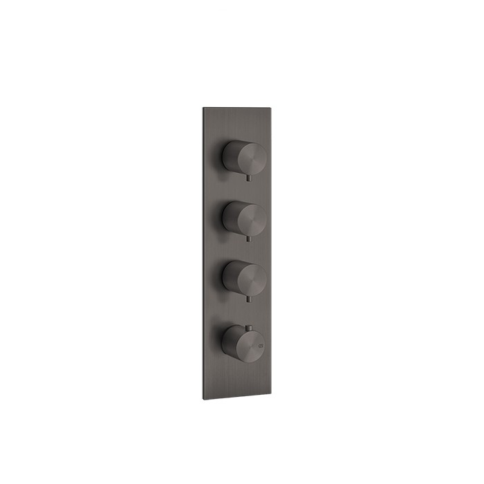 Встраиваемый термостатический смеситель на 3 источника, резьба 3/4", Gessi 316, brushed black metal pvd арт. 54516#707