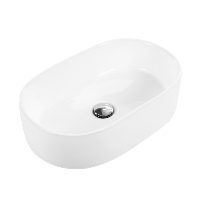 Раковина керамическая накладная 350x550x140, овальная, BelBagno, глянцевый белый арт. BB1048