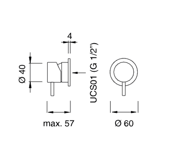 Смеситель для душа Cea Design MILO360 встраиваемый, цвет сатинированная сталь арт. MIL02