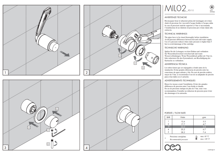 Смеситель для душа Cea Design MILO360 встраиваемый, цвет сатинированная сталь арт. MIL02