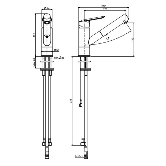 Fima Carlo Frattini Смеситель для кухни с выдвижной лейкой, вращающийся излив, Kitchen, F3008CR цвет: хром