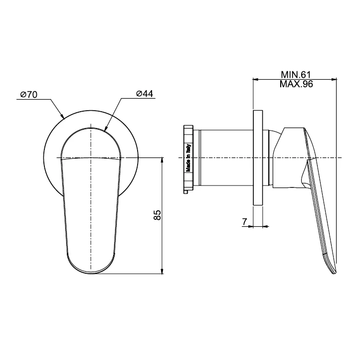 Fima Carlo Frattini Однорычажный встраиваемый смеситель для ванны и душа, внешняя часть, Spot, F3003N1CR цвет: хром