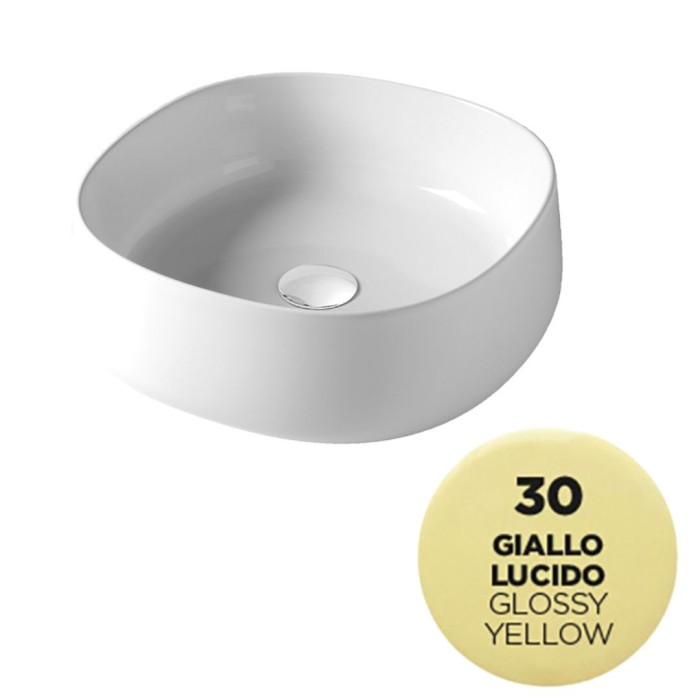 Накладная раковина, 45x45x15см, Olympia ceramica Paddle, желтый глянцевый арт. PAD4B42030