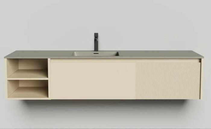 Подвесная тумба domino 1800, эмаль, с открытой полкой, под встраиваемую, Salini арт. 27D118INA