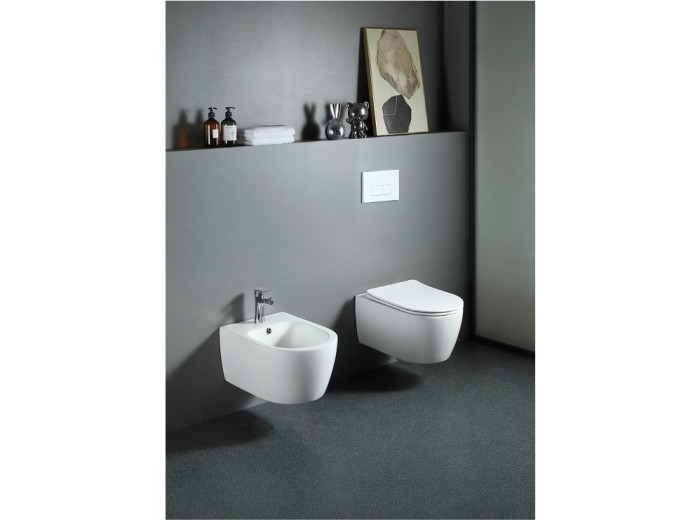 Унитаз компакт подвесной, безободковый, с механизмом плавного закрывания Aquatek Европа new арт. AQ1106-00