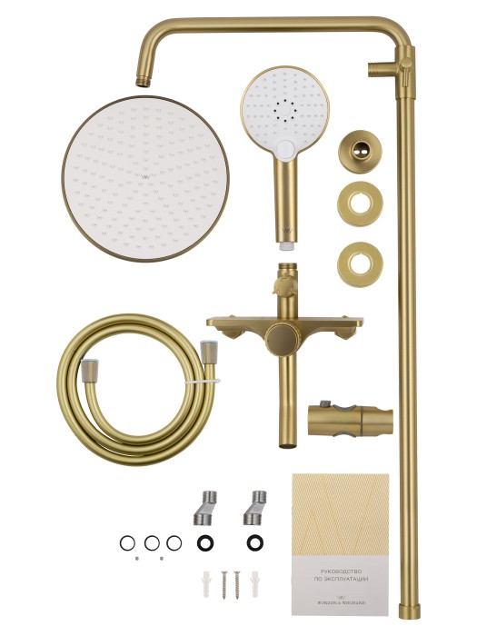 Душевая система, Wonzon & Woghand Click, WW-N3S962-BG цвет: золото