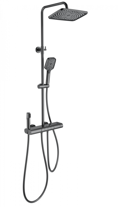 Душевая система с термостатом, Wonzon &amp; Woghand Muse, WW-B4129-BGG цвет: графит
