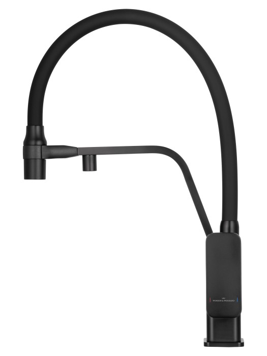 Смеситель для кухни с гибким изливом и подключением фильтра, Wonzon & Woghand, WW-88458013-MB цвет: черный