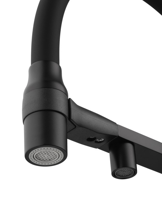 Смеситель для кухни с гибким изливом и подключением фильтра, Wonzon & Woghand, WW-88458013-MB цвет: черный