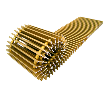 Решетка itermic SGL 870х280мм, секция 1, с угловым элементом 90 град, цвет Gold арт. GRILL.SGLC-28-870/Gold (1)90