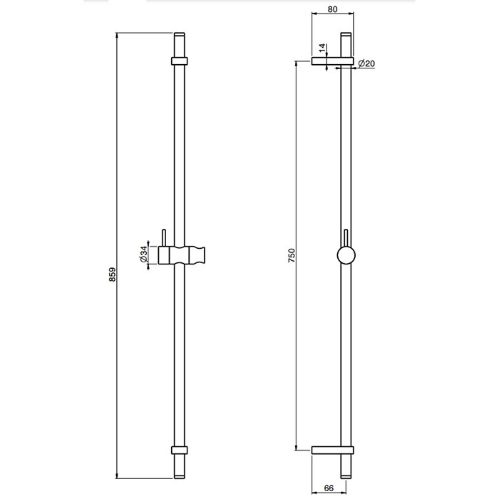 Fima Carlo Frattini Душевая штанга с держателем для ручного душа, Saliscendi, F2150/1NS цвет: чёрный