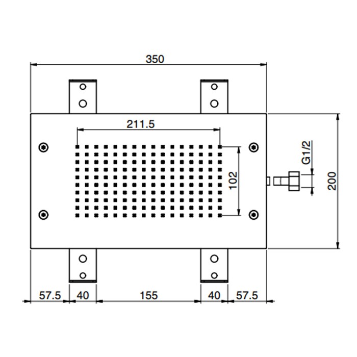 Fima Carlo Frattini Верхний душ Modular 350х200 мм., встраиваемый в потолок, Wellness, F2805CR цвет: хром