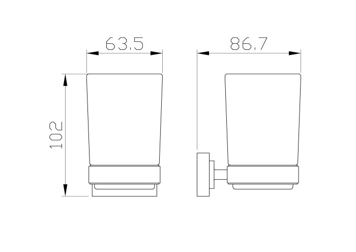 Стакан для зубных щеток с держателем, Wonzon & Woghand Flat, WW-9721 цвет: хром