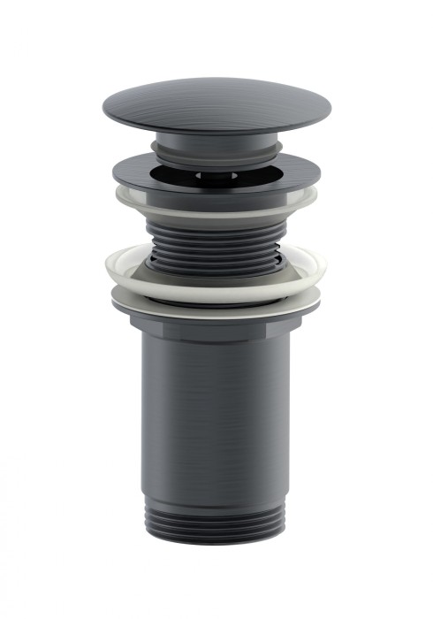 Донный клапан для раковины с переливом 1 1/4, Wonzon &amp; Woghand, WW-88SS09-BGM цвет: графит