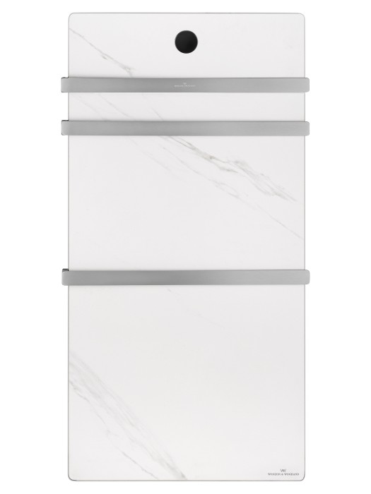 Полотенцесушитель электрический с каменной плитой Белый мрамор, Wonzon & Woghand Stuttgart, WW-A503-BR цвет: никель