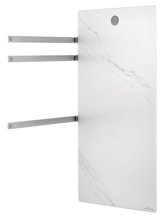 Полотенцесушитель электрический с каменной плитой Белый мрамор, Wonzon & Woghand Stuttgart, WW-A503-BR цвет: никель