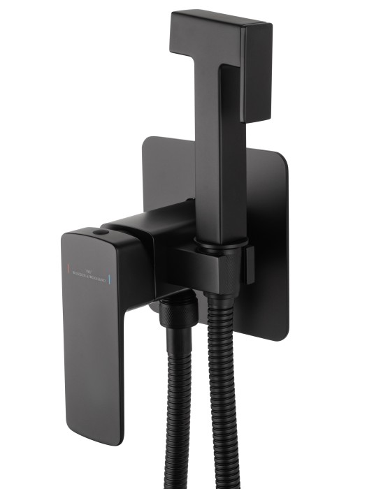 Смеситель с гигиеническим душем встраиваемый, Wonzon & Woghand Edge, WW-88829003-MB цвет: черный