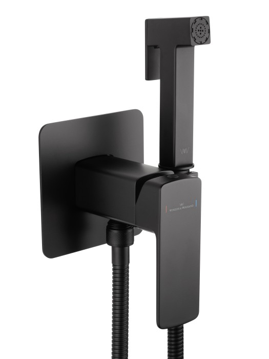 Смеситель с гигиеническим душем встраиваемый, Wonzon & Woghand Edge, WW-88829003-MB цвет: черный