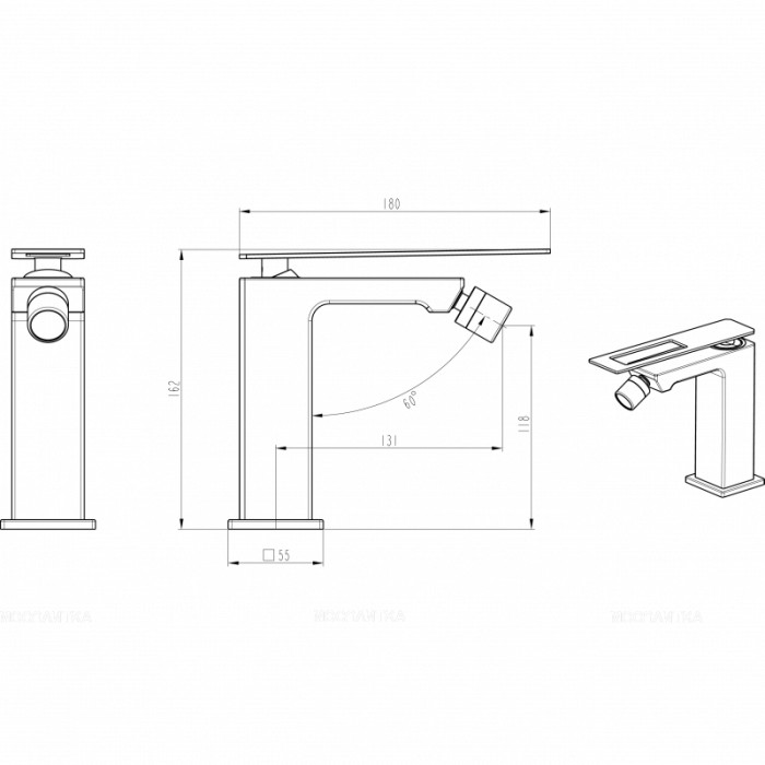 Смеситель для биде GoldUW Q Boheme 146-GUW