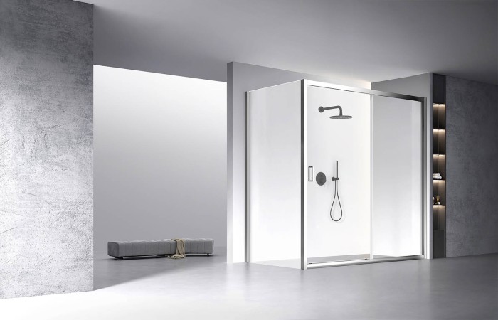 Душевой угол 1700х1100х1950, Veconi Rovigo, хром, стекло прозрачное арт. RV060-170110-01-C5