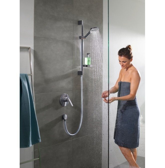 Душевой гарнитур Vario со штангой 65см и мыльницей Crometta Hansgrohe, белый, хром арт. 26553400