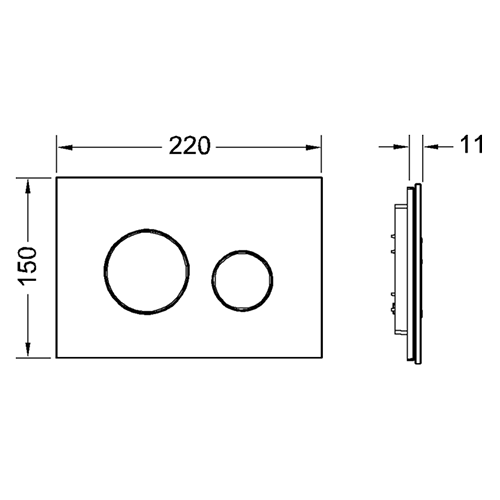 Панель смыва, стекло черное, белый, loop TECE арт. 9240654
