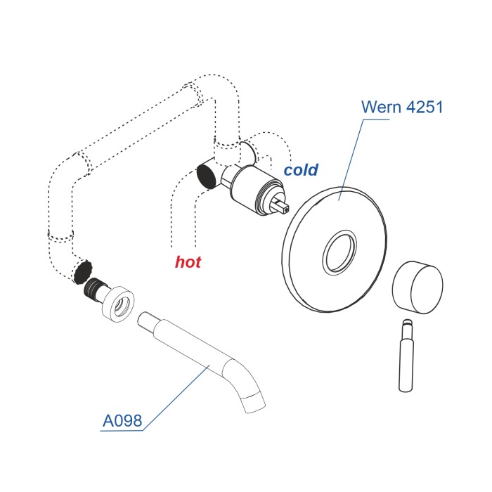 Встраиваемый набор для раковины Wern 4200 WasserKRAFT арт. A42583